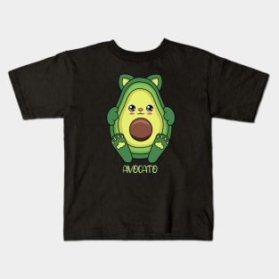 cute avocato kawaii for avocado ans cat lovers. Kids T-Shirt